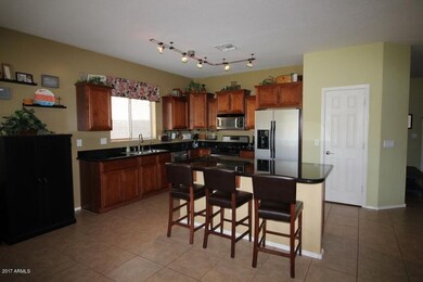 Kitchen with large granite island
