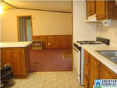 View from kitchen to dining/living room.