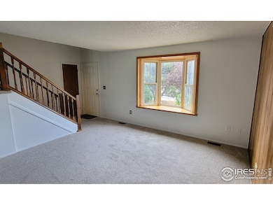 Bright family room with bay window