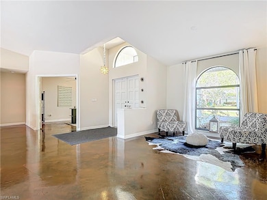 Foyer entrance with concrete floors