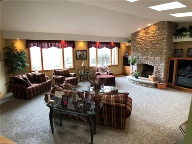 Living room with custom built fireplace.