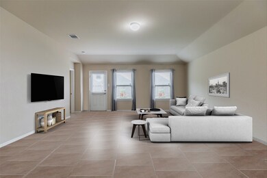 Gather the family and guests together in your lovely living room! Featuring custom paint, gorgeous tile floors, and large windows that provide plenty of natural lighting throughout the day.