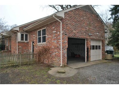 Big two car garage with side entry