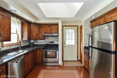 Granite kitchen with skylight