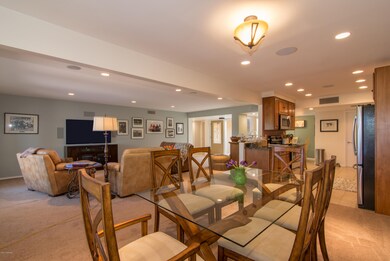 dining room, liveing room and kitchen