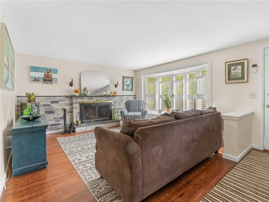 Living room with fireplace