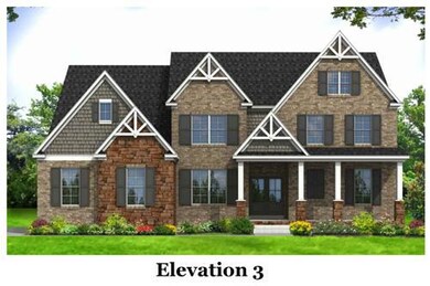 Hargrove Elevation 3. Photo is a rendering. Not actual home.
