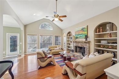 Living room featuring hardwood / wood-style floors
