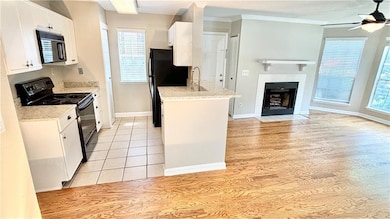 Kitchen with Granite countertops and clean lines. 