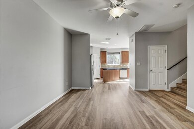 Unfurnished living room with light wood finished 