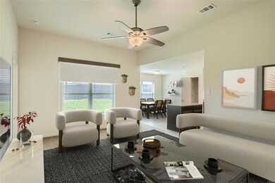 Family room virtually staged