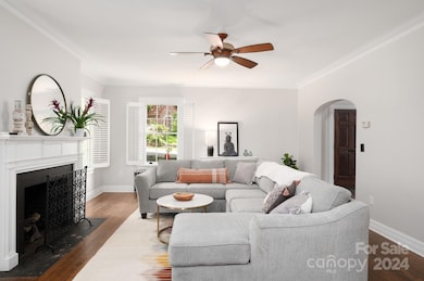 Spacious Living Room with Gas-Log Fireplace