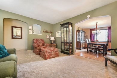 Living room leads into dining room