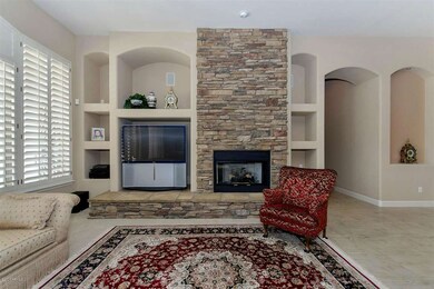 Stone fireplace