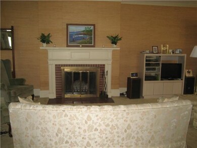 Living Room Woodburning fireplace in large living 