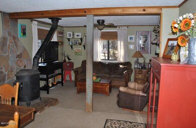 Greatroom with wood stove