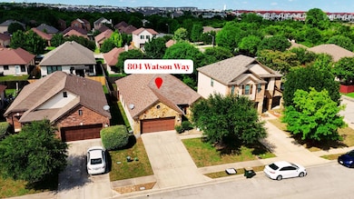 Aerial perspective of suburban area
