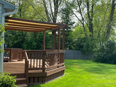 Awesome 2 tiered deck with awning.