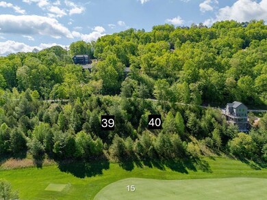 Bird's eye view of a heavily wooded area and a golf course