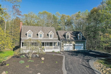 Front of the house with mulch garden