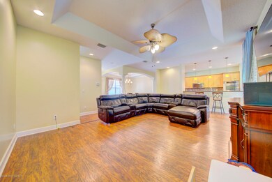 living room open to kitchen