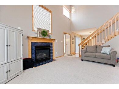 Living room with vaulted ceiling