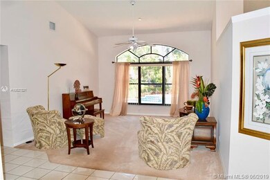 Living room overlooking pool area