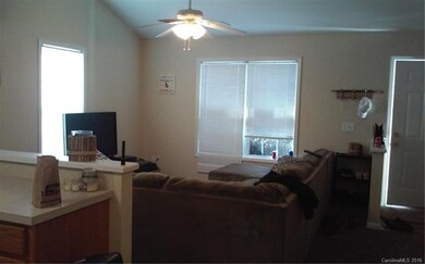 Great room with vaulted ceiling