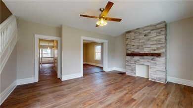 Living Room focal point is the decorative fireplac