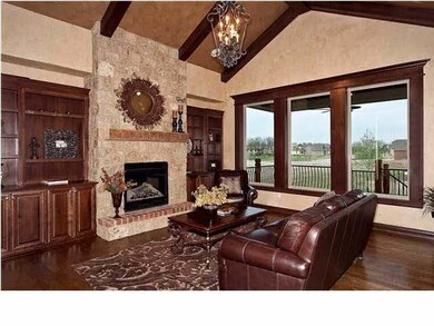 Living Room has unique art niches and stone firepl