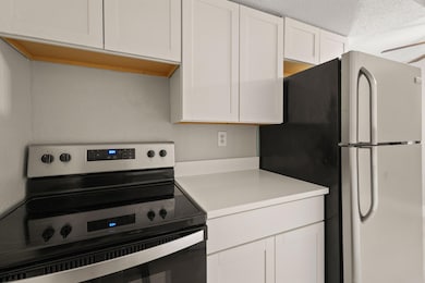 Kitchen featuring stainless steel electric range,