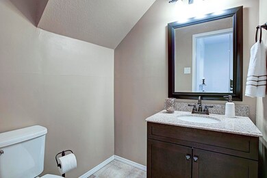 Powder room on the first floor is convenient for y