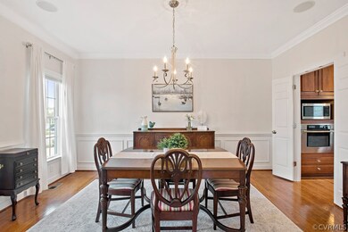 Expansive dining room with moldings