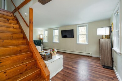 from kitchen into living room