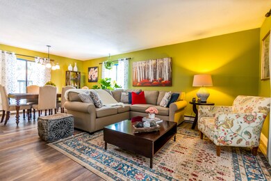 Living opens to dining area