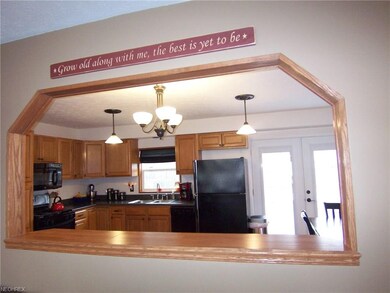 A view of kitchen from the living room.
