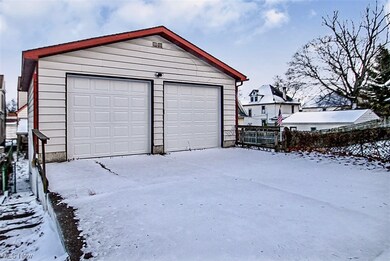 View of snow covered garage