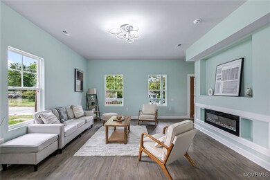 Living room featuring wood-type flooring