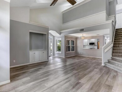Entry Way and Living Room/Dining Room with Built-I