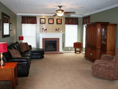 Family Room. 9  ceilings and transcom windows behi