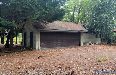 View of detached garage