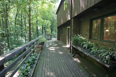 Spacious deck with a bench seat to relax.