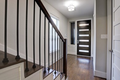 Entry way with hardwood flooring