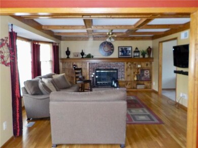 Beautiful hardwood floors in family room.