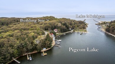 Aerial Lk MI Pigeon Bldg Site