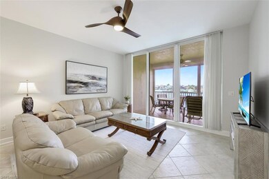 Living room with view of Vanderbilt Bay