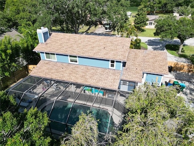 Aerial view of the main house from the back