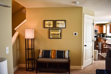 Deep storage closet and room for entry bench