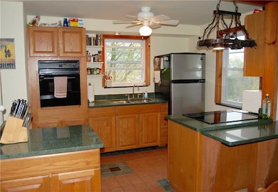 Updated kitchen opens to dining room