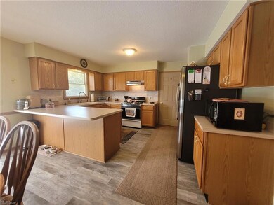 Kitchen featuring sink, backsplash, light hardwood